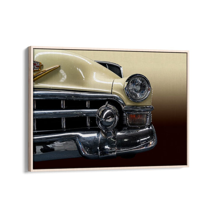 the biege cadillac car poster in Oak Wood Floater Frame