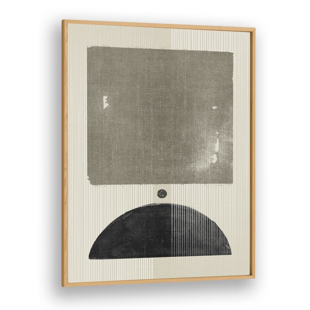 the black dune geometric paintings in Oak Wood Plain Frame