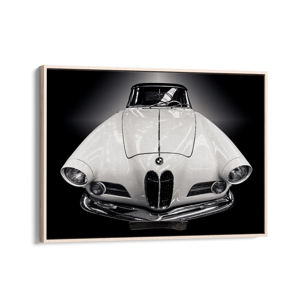 the cabriolet car poster in Oak Wood Floater Frame