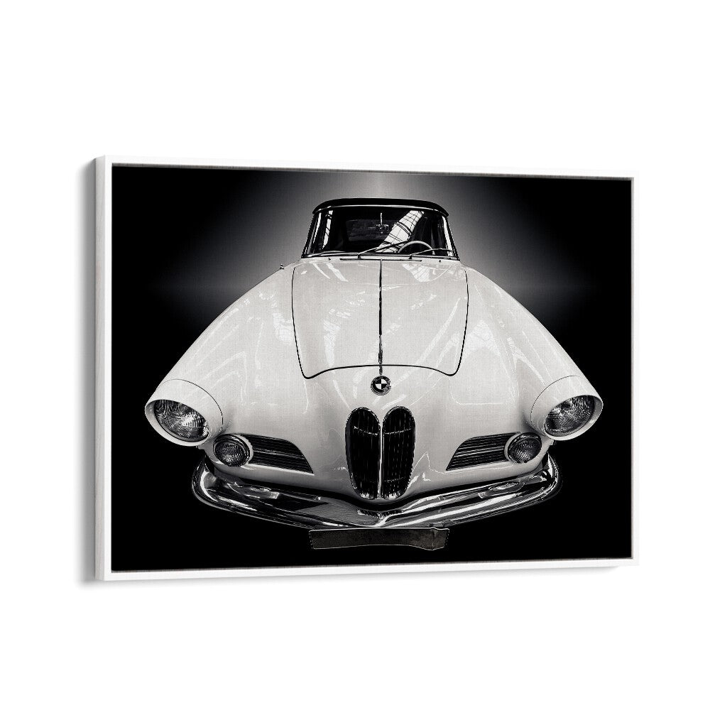 the cabriolet car poster in White Floater Frame