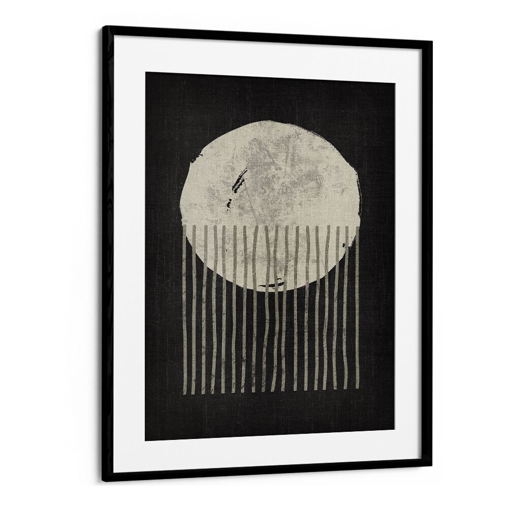 the cool round jellyfish geometric paintings in Black Frame With Mount