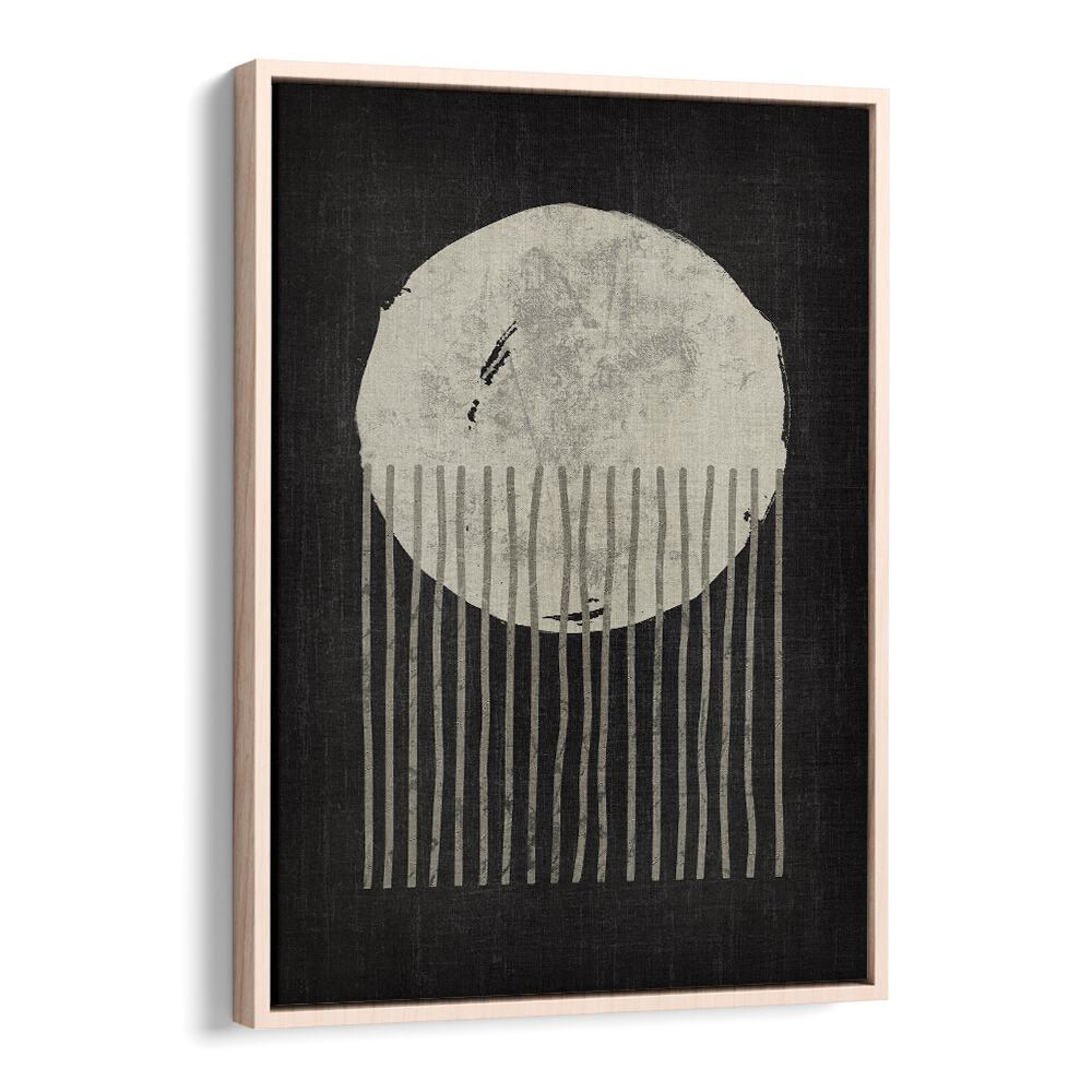 the cool round jellyfish geometric paintings in Oak Wood Floater Frame