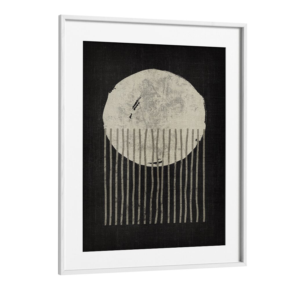 the cool round jellyfishgeometric paintings in White Frame With Mount