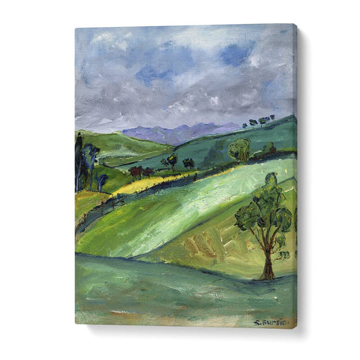 the countryside women illustration paintings in Gallery Wrap