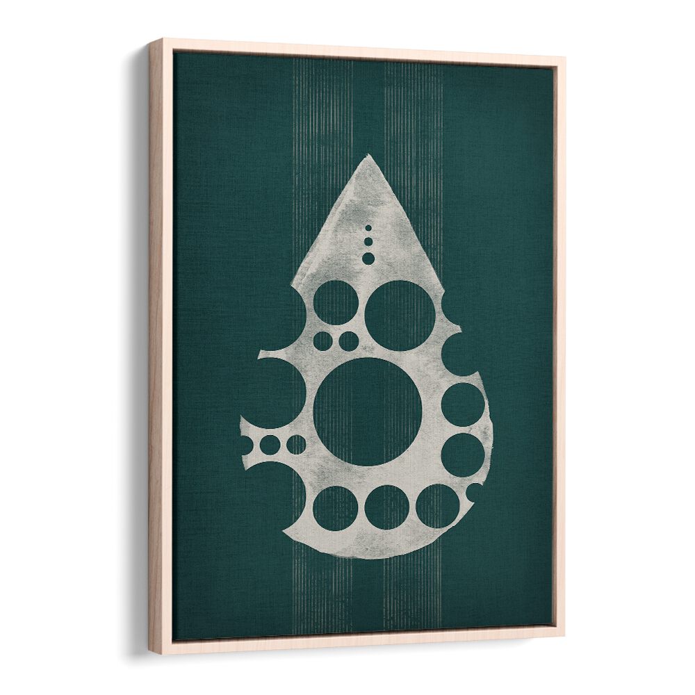 the dinosaur's tear geometric paintings in Oak Wood Floater Frame