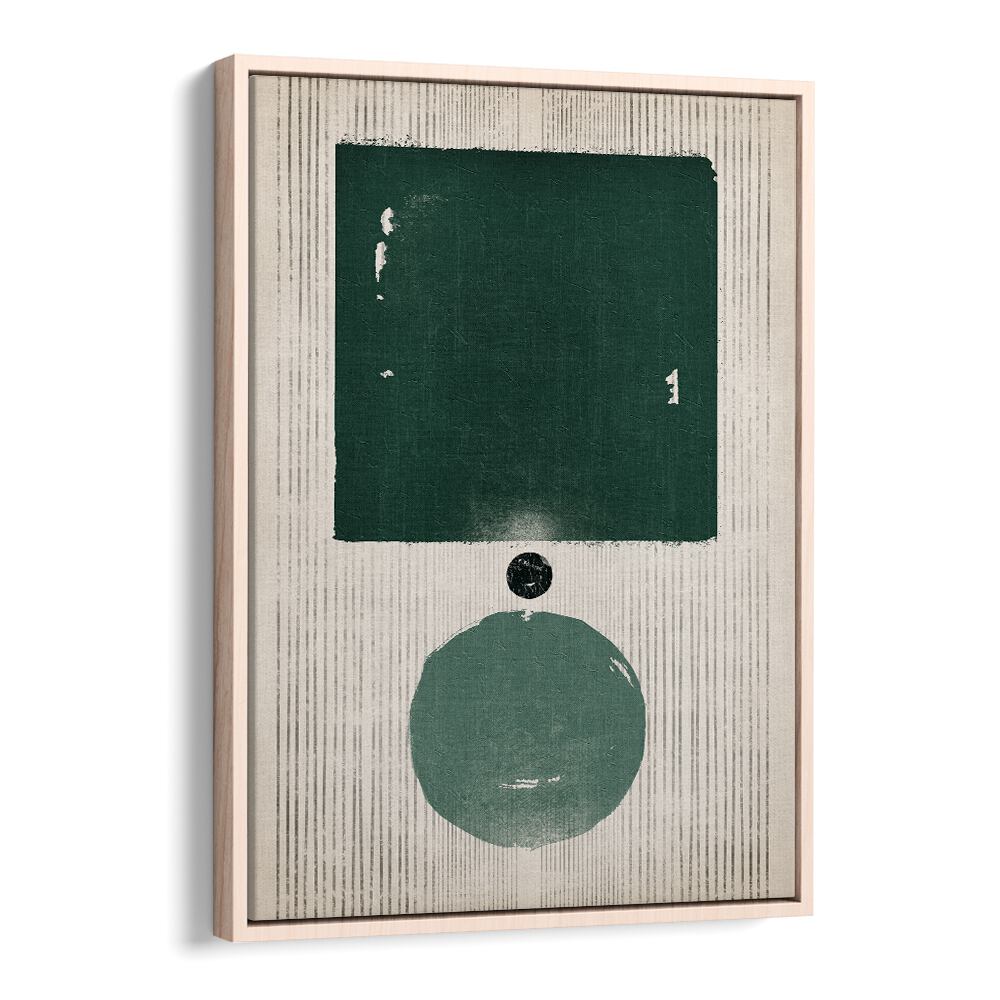 the emerald boy geometric paintings in Oak Wood Floater Frame