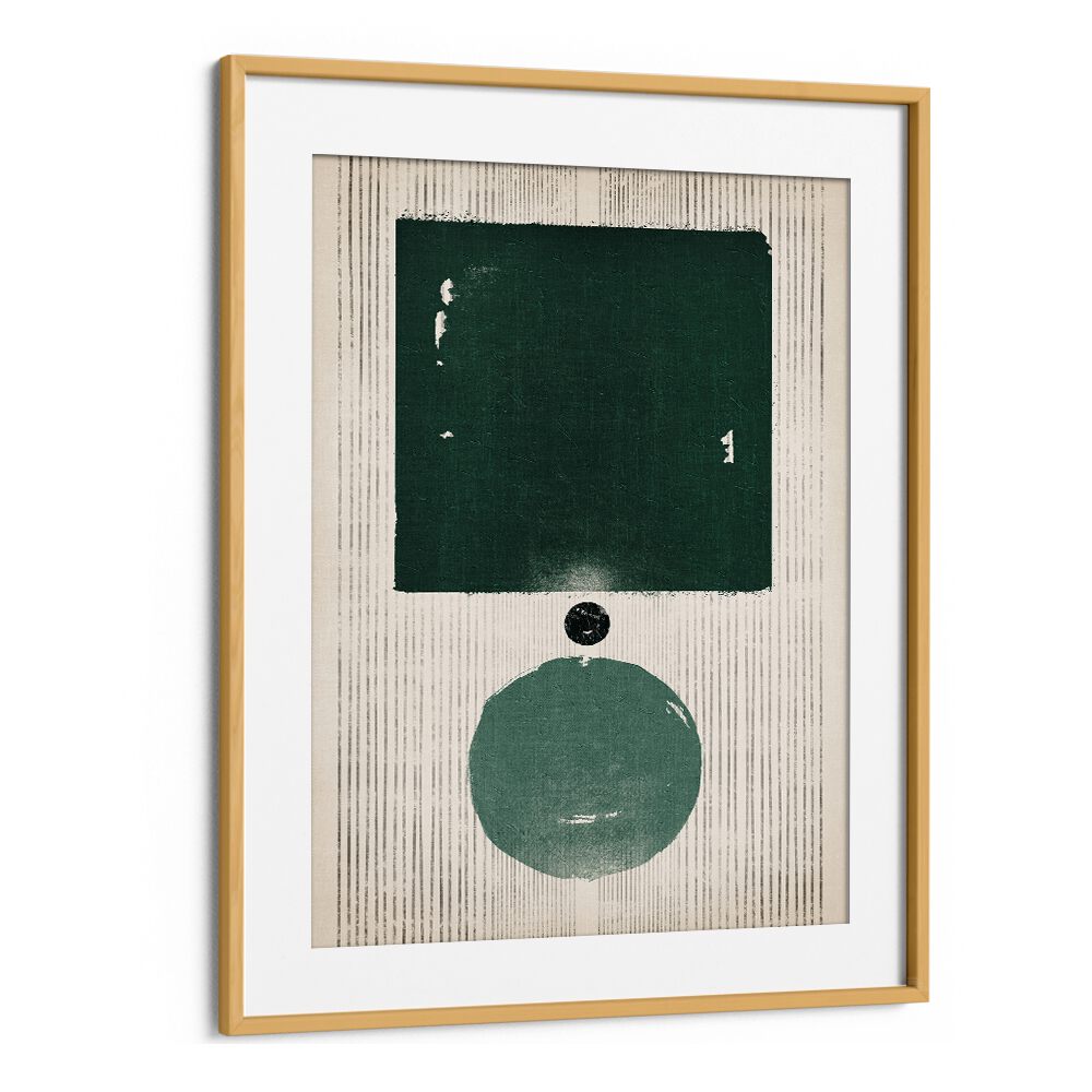 the emerald boy geometric paintings in Oak Wood Frame With Mount