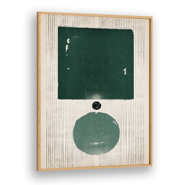 the emerald boy geometric paintings in Oak Wood Plain Frame