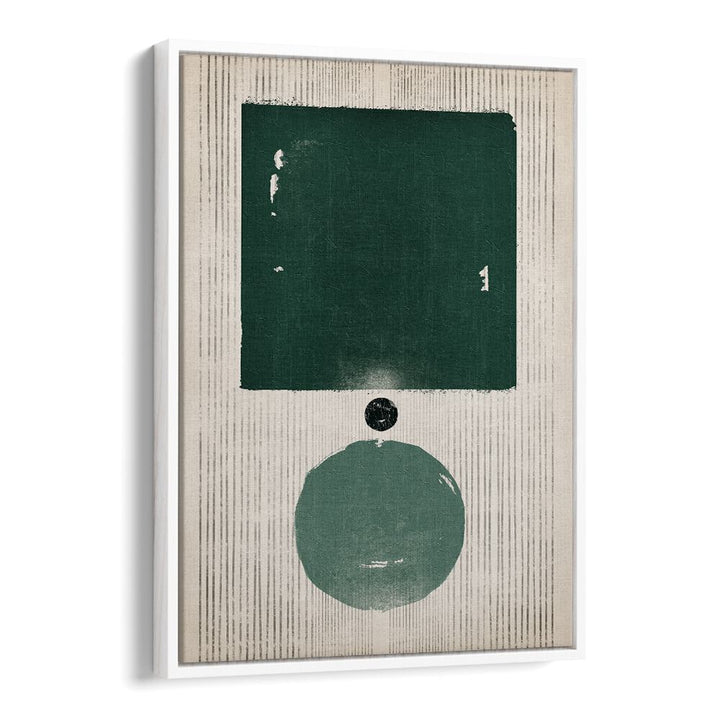 the emerald boy geometric paintings in White Floater Frame