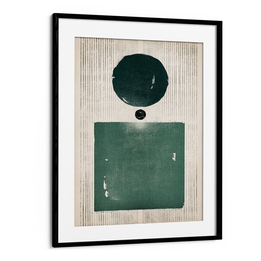 the emerald girl geometric paintings in Black Frame With Mount