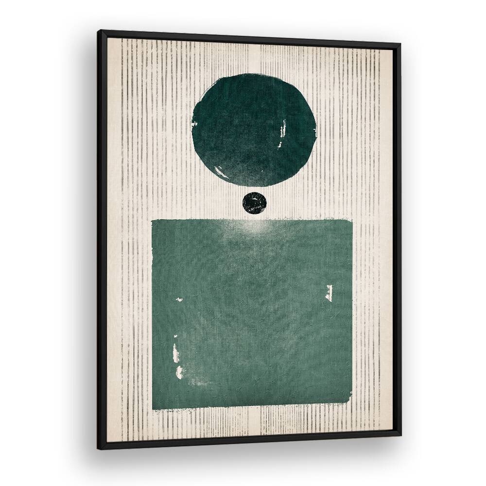 the emerald girl geometric paintings in Black Plain Frame