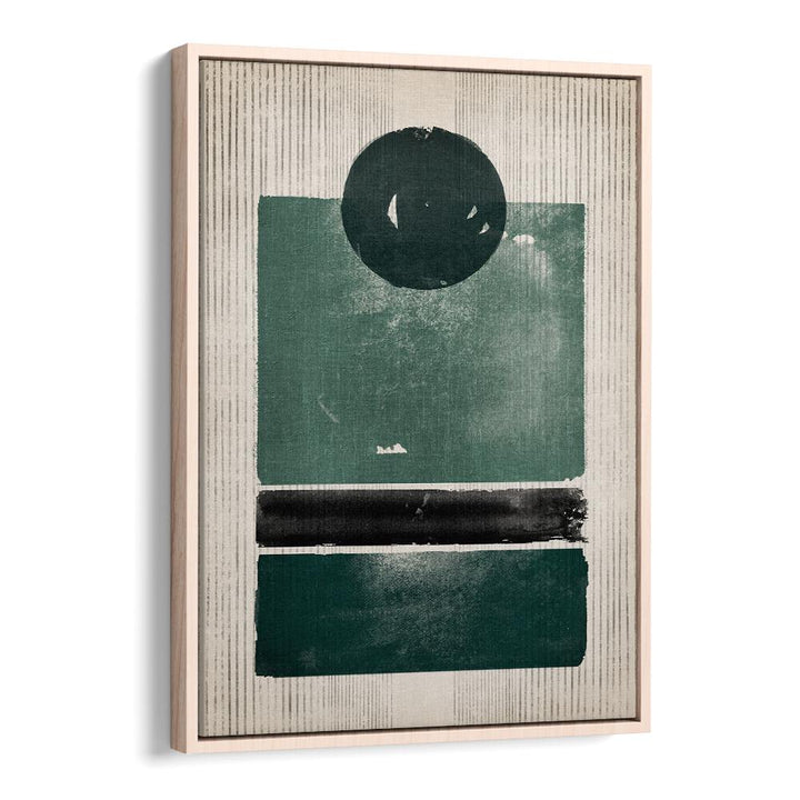 the emerald man geometric paintings in Oak Wood Floater Frame