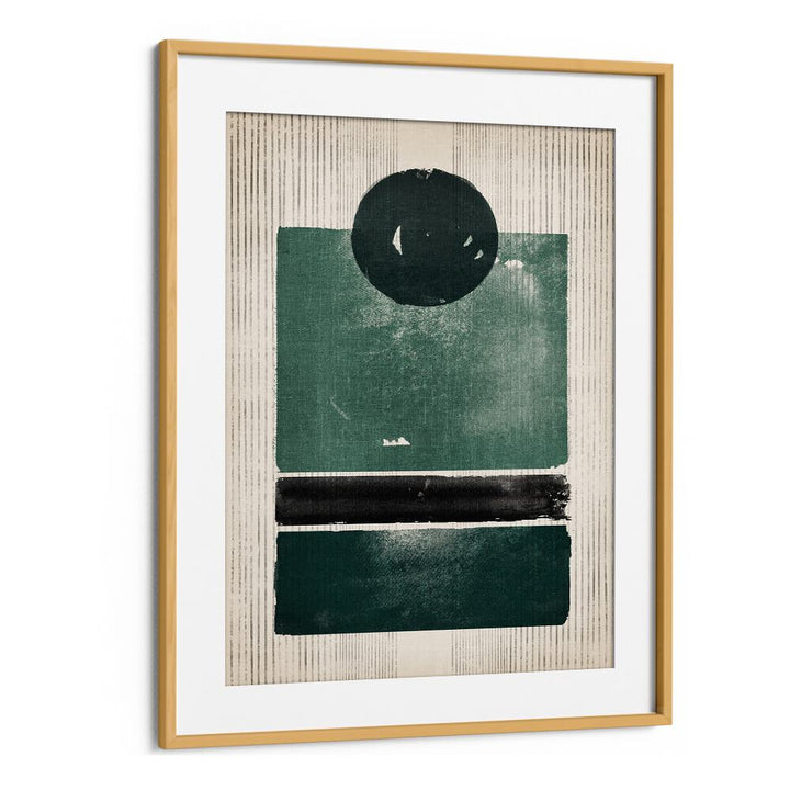 the emerald man geometric paintings in Oak Wood Frame With Mount