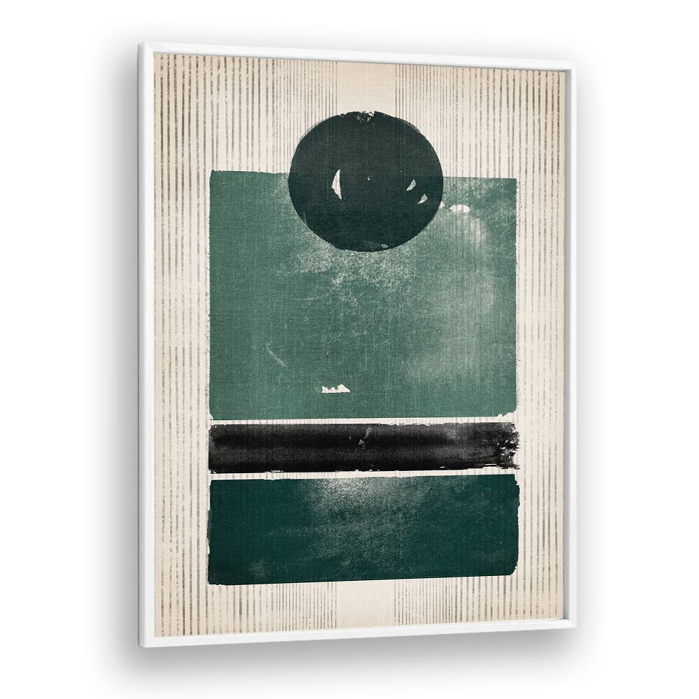 the emerald man geometric paintings in White Plain Frame