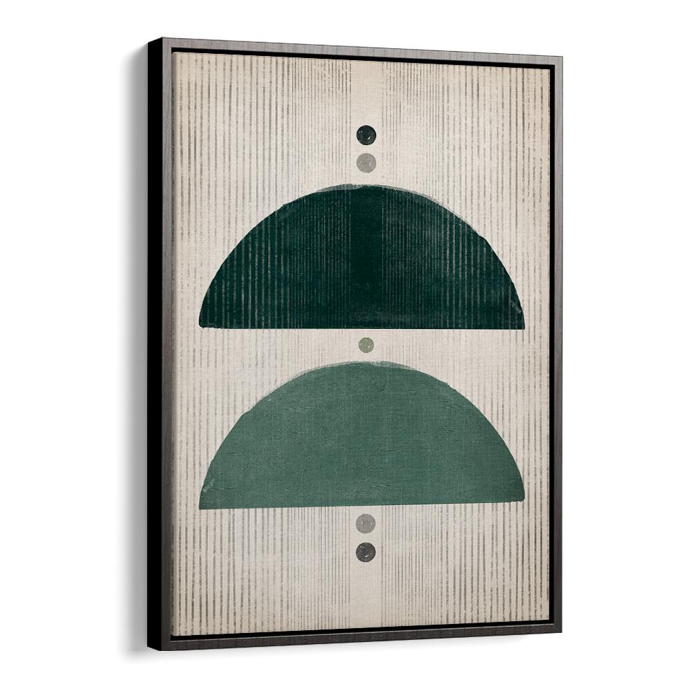 the emerald mushrooms geometric paintings in Black Floater Frame