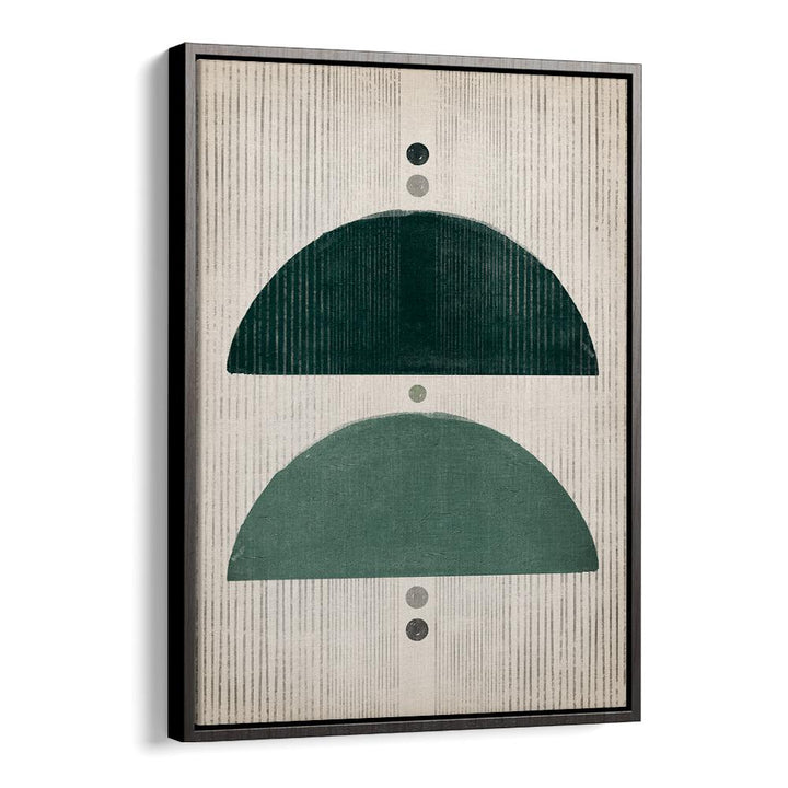 the emerald mushrooms geometric paintings in Black Floater Frame