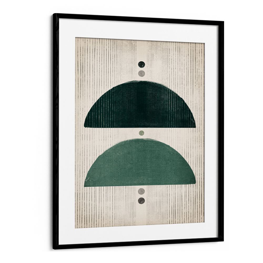 the emerald mushrooms geometric paintings in Black Frame With Mount