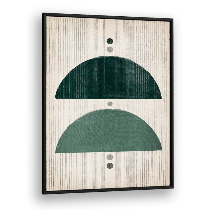 the emerald mushrooms geometric paintings in Black Plain Frame