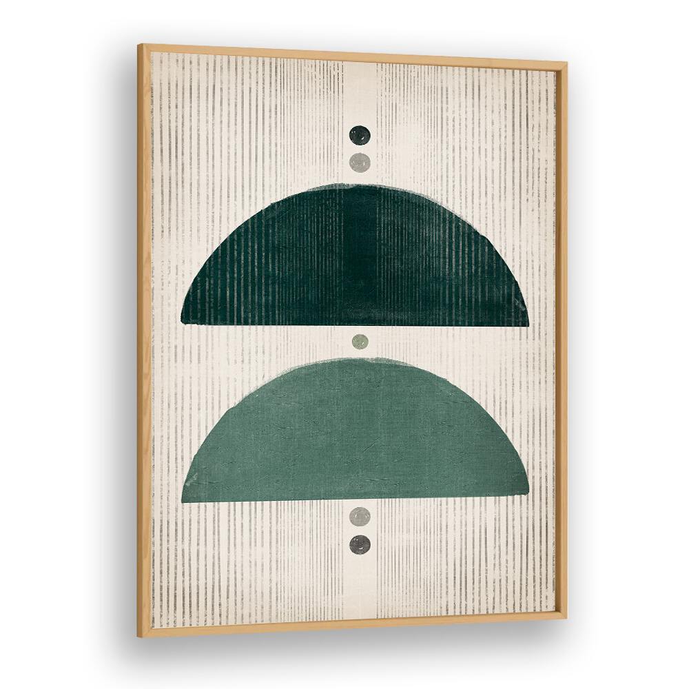 the emerald mushrooms geometric paintings in Oak Wood Plain Frame