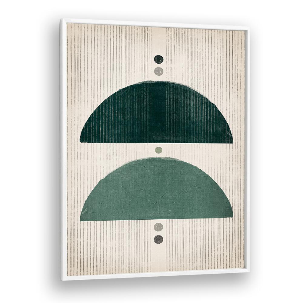 the emerald mushrooms geometric paintings in White Plain Frame