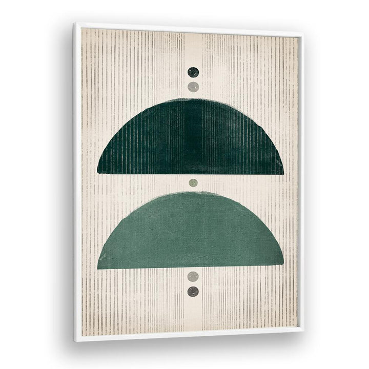 the emerald mushrooms geometric paintings in White Plain Frame