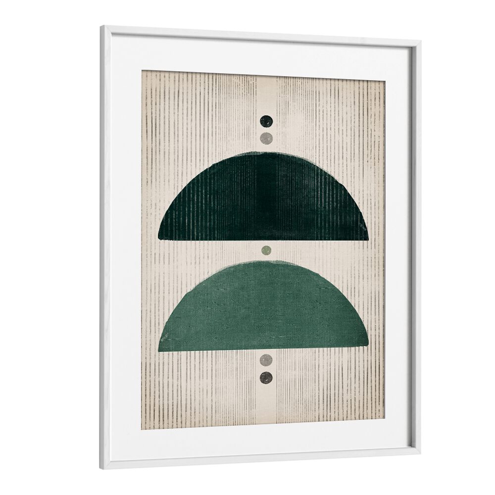 the emerald mushroomsgeometric paintings in White Frame With Mount