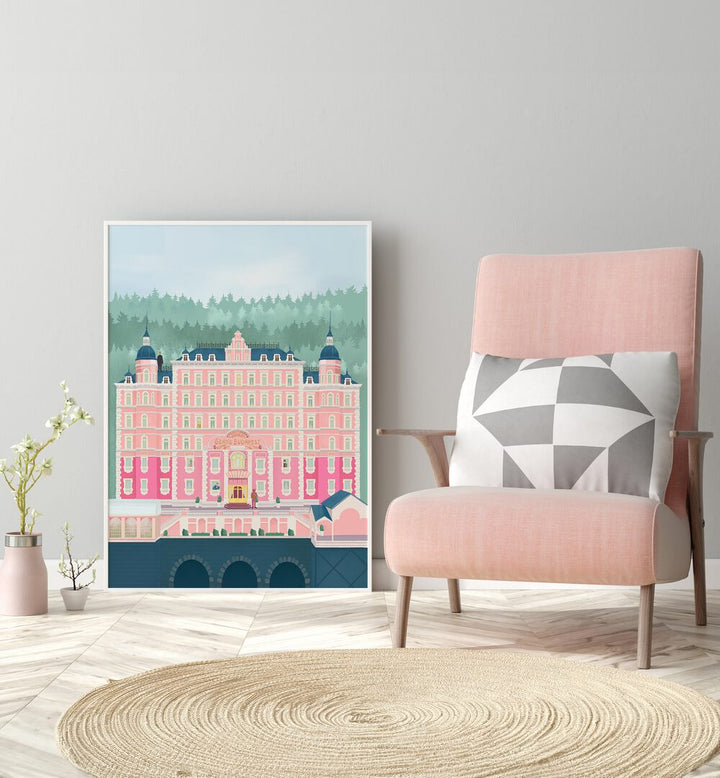 the grand budapest hotel by petra lidze travel posters Artwork III placed on a wall