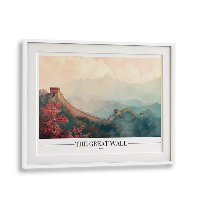 the great wall of china travel posters in White Frame With Mount