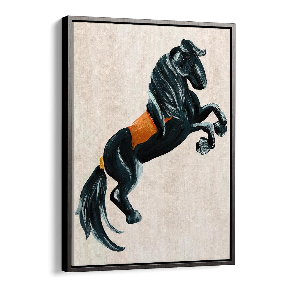 Captivating black horse artwork from THE HORSE, ANIMAL PAINTINGS collection, showcasing elegance and wildlife beauty.