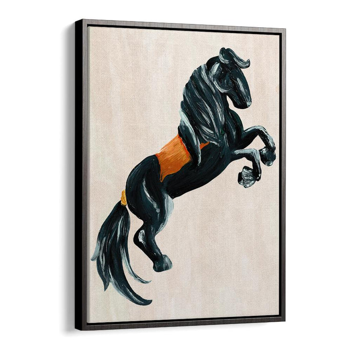 Captivating black horse artwork from THE HORSE, ANIMAL PAINTINGS collection, showcasing elegance and wildlife beauty.