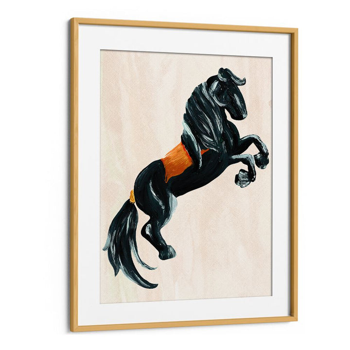 Stunning "THE HORSE , ANIMAL PAINTINGS" in an oak frame, showcasing the elegance of wildlife art for your home decor.
