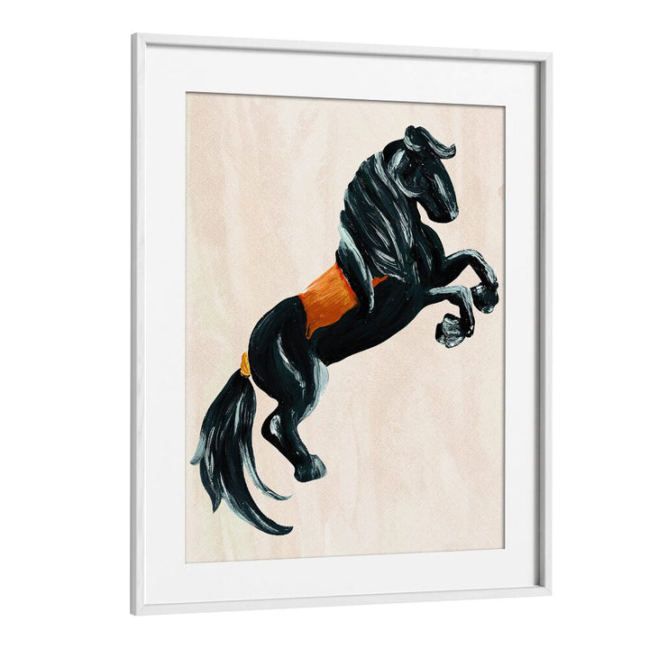 Stunning "THE HORSE, ANIMAL PAINTINGS" in white frame, capturing the majesty of horses in vibrant detail.