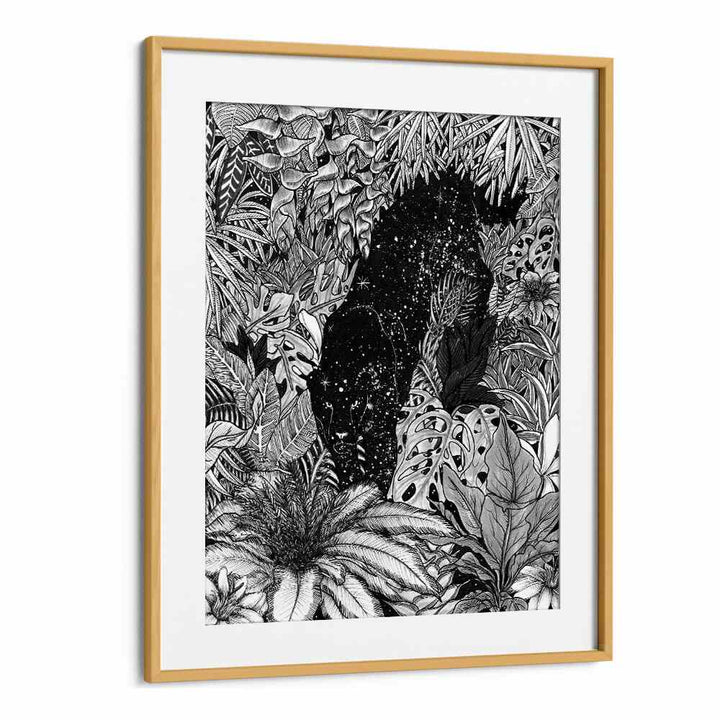 the jungle at night original Vintage paintings in Oak Wood Frame With Mount