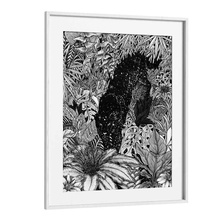 the jungle at night originalVintage paintings in White Frame With Mount