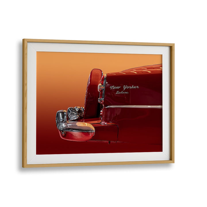 the new yorker deluxe car poster in Oak Wood Frame With Mount