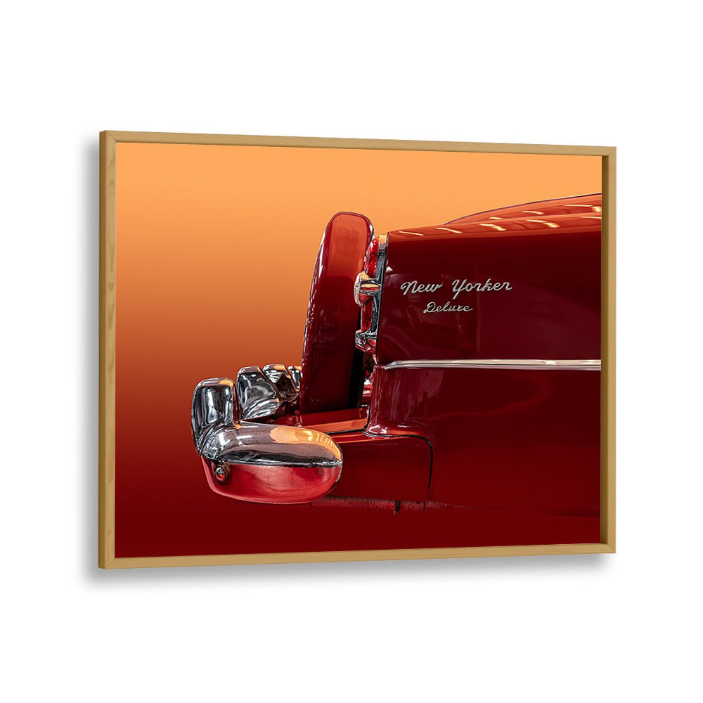 the new yorker deluxe car poster in Oak Wood Plain Frame