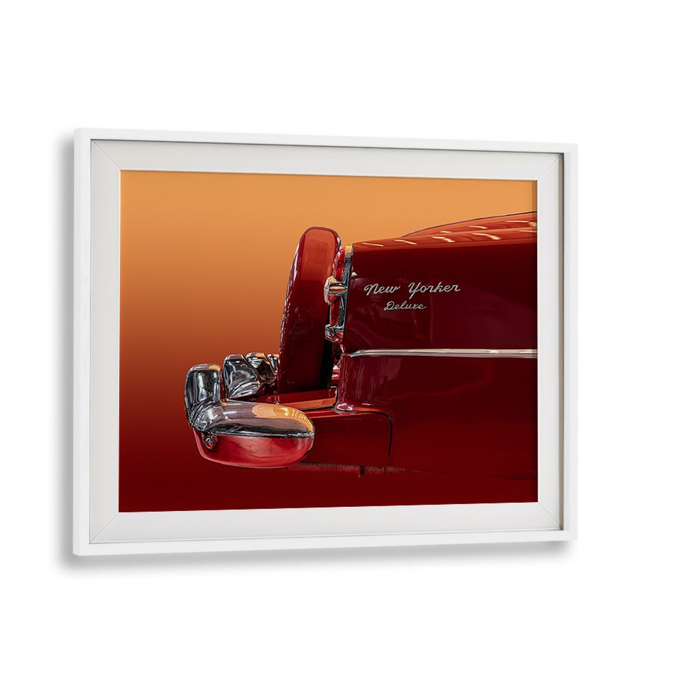 the new yorker deluxe car poster in White Frame With Mount