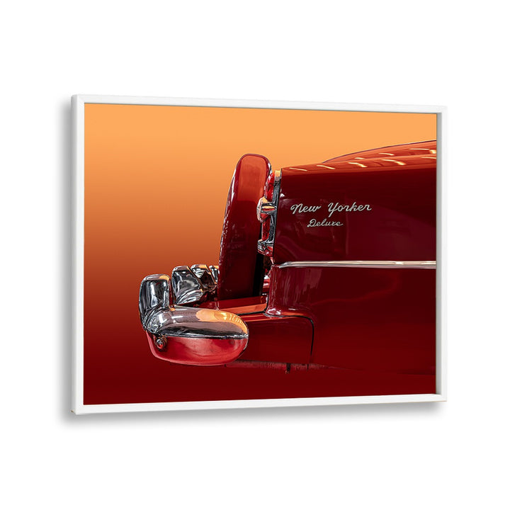 the new yorker deluxe car poster in White Plain Frame