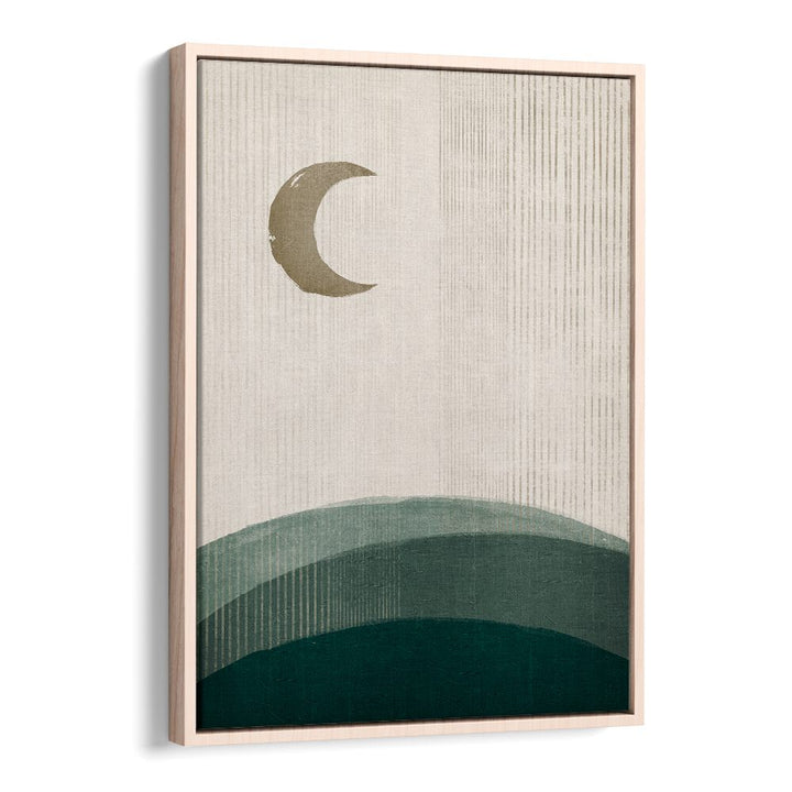 the rusty moon geometric paintings in Oak Wood Floater Frame