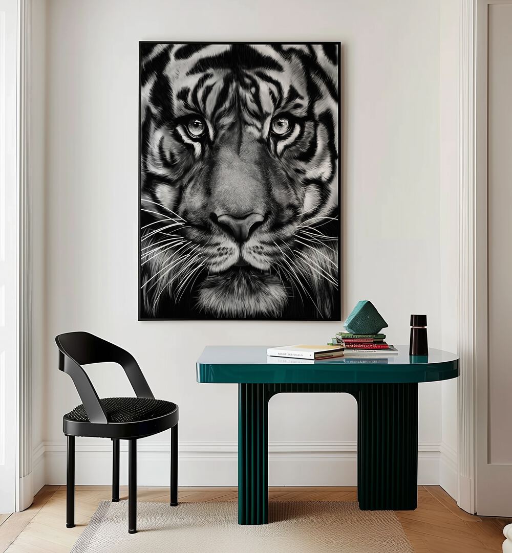 tiger by gabriella roberg wildlife paintings wildlife posters Artwork II placed on a wall