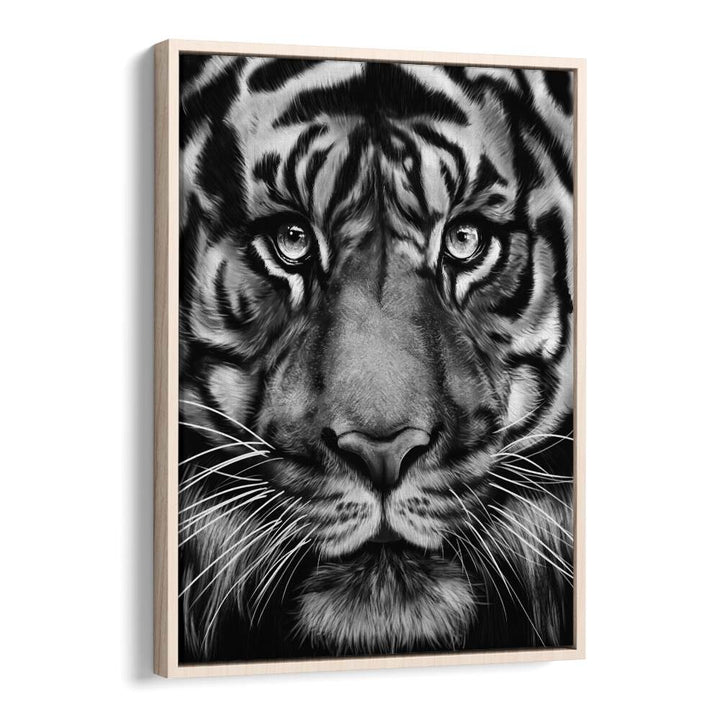 tiger by gabriella roberg wildlife paintings wildlife posters in Oak Wood Floater Frame