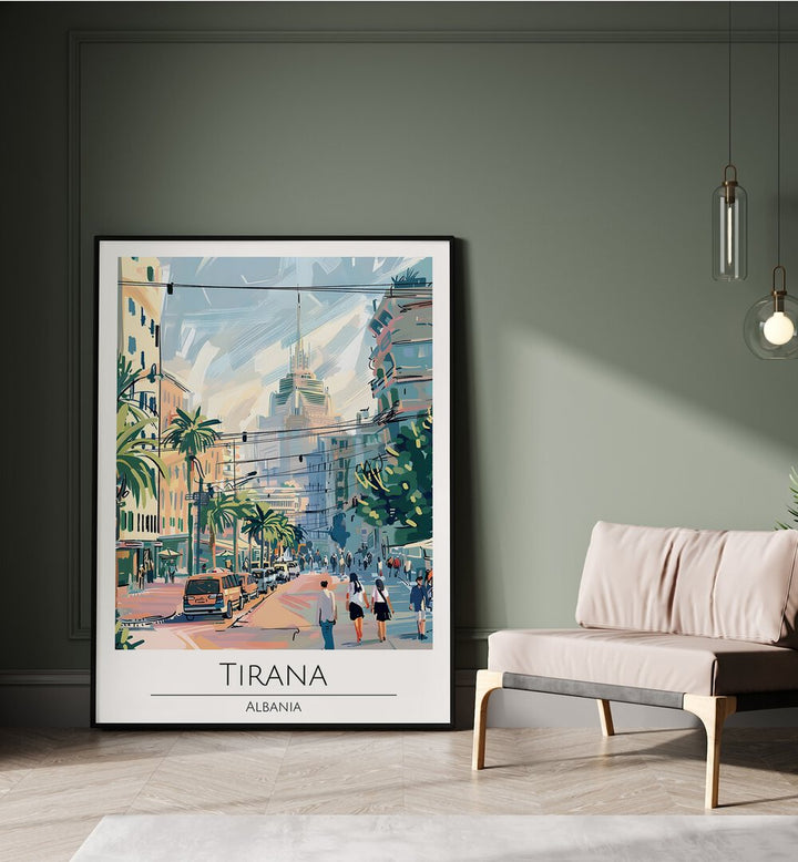 tirana-albania travel posters Artwork I placed on a Wall