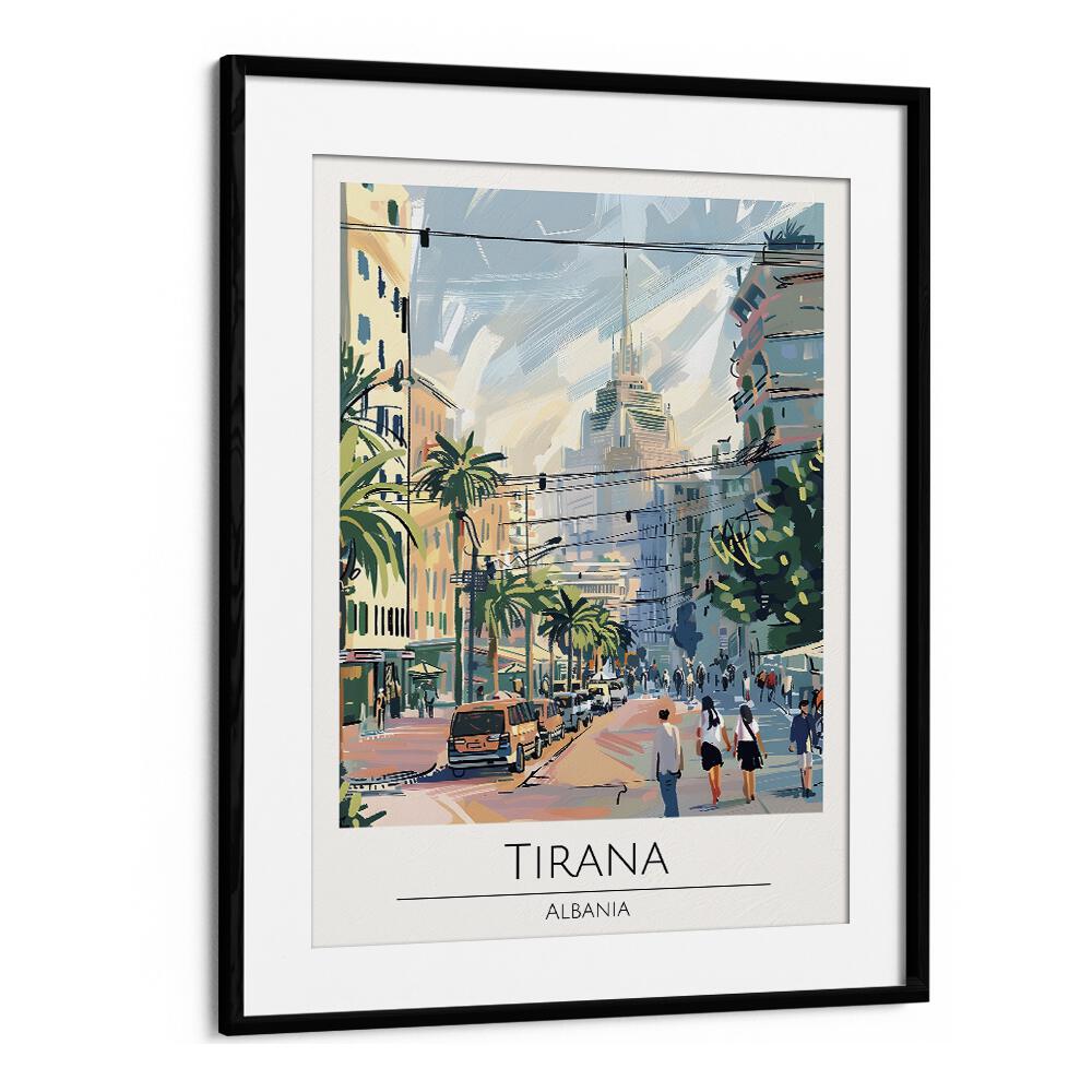 tirana-albania travel posters in Black Frame With Mount