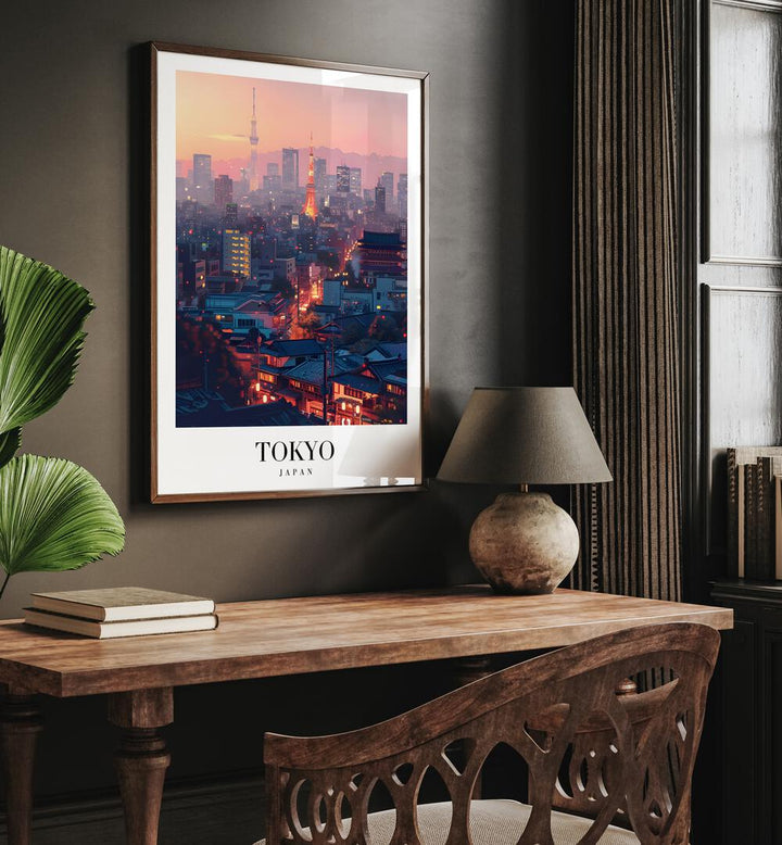 tokyo-japan travel posters Artwork II placed on a Wall 