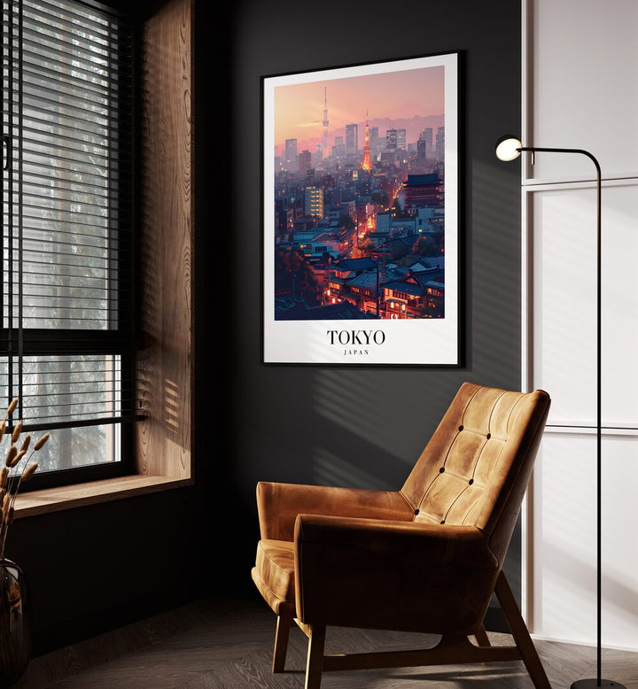 tokyo-japan travel posters Artwork III placed on a Wall 