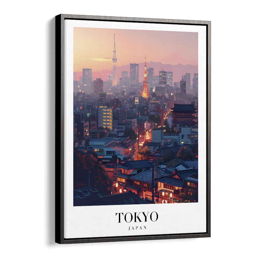 tokyo-japan travel posters in Black Floater Frame