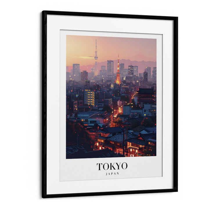 tokyo-japan travel posters in Black Frame With Mount