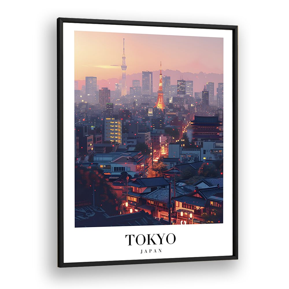 tokyo-japan travel posters in Black Plain Frame