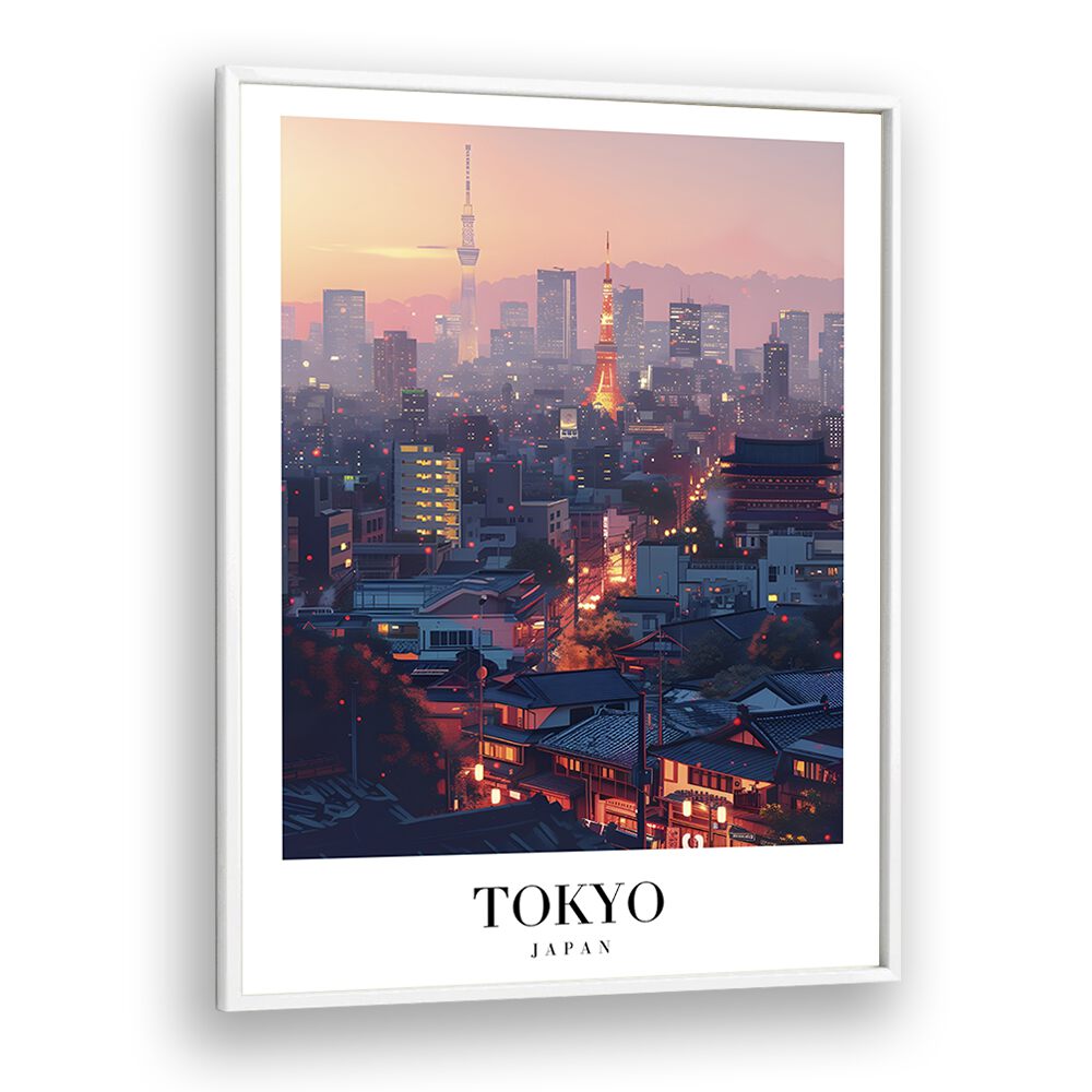 tokyo-japan travel posters in White Plain Frame