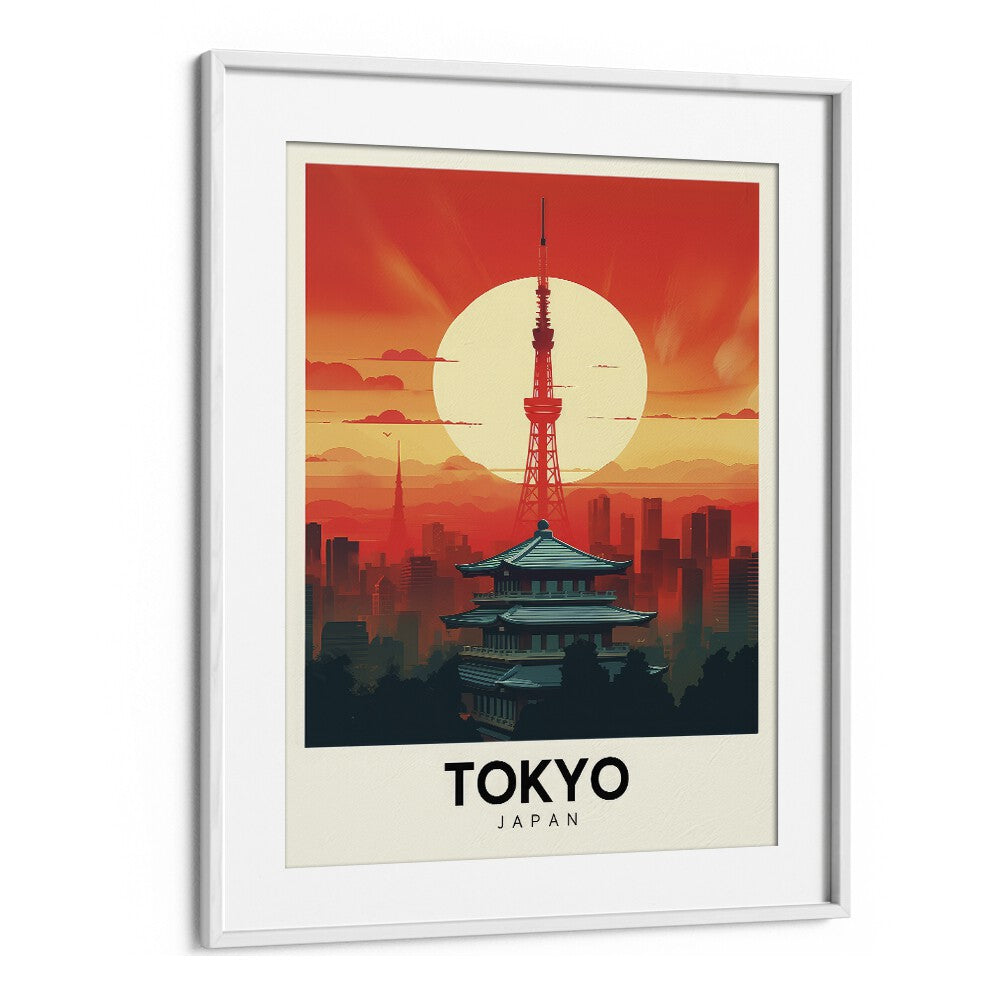 tokyo tapestry travel posters in White Frame With Mount